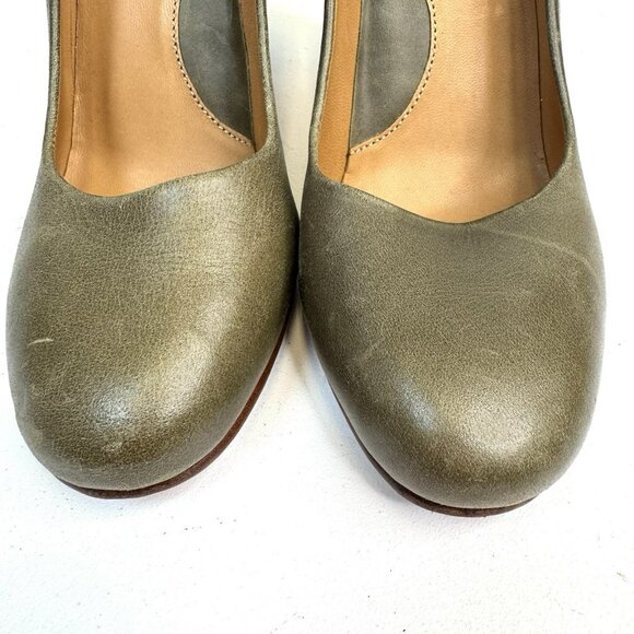 John Fluevog Miracles Medugorje Olive Green Leather Pumps Shoes Women’s Size 7 - Picture 4 of 11
